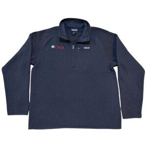 Patagonia Better Sweater Half Zip Blue Fleece Pull Over Size Large W/ Logo